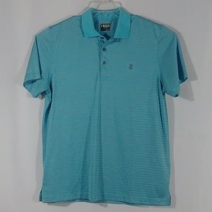 Izod golf blue stripe polo shirt men's size Large